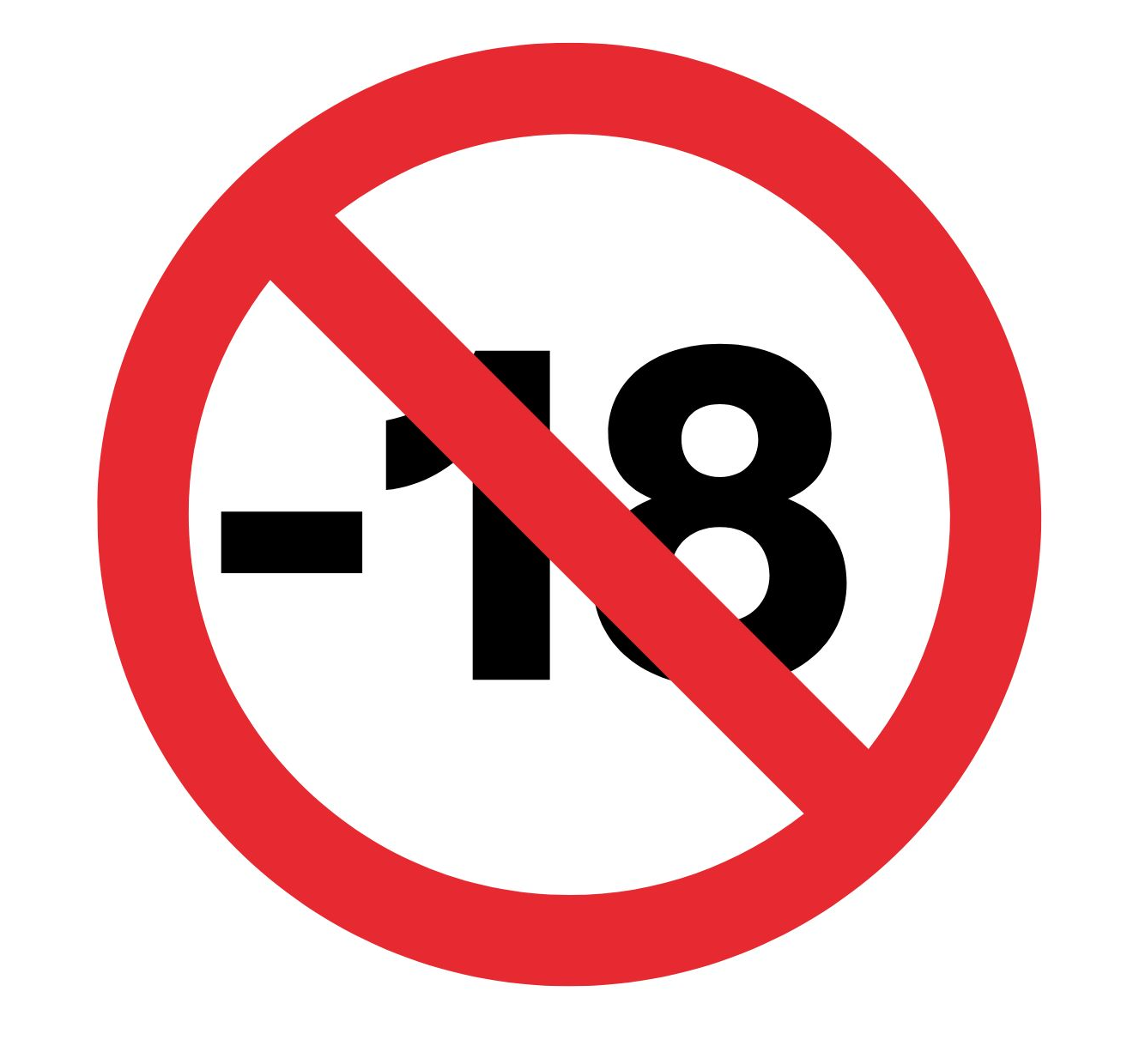 Prohibition symbol for children under 18 years